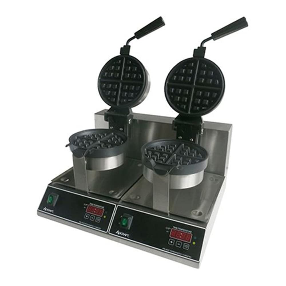 Adcraft Professional Double Belgian Waffle Maker - Makes 1.25