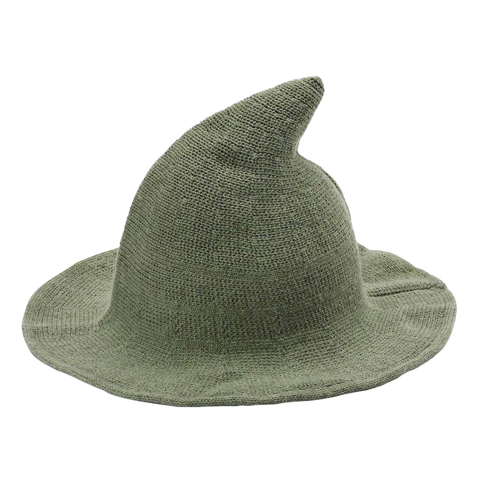 Halloween Witch Hat for Women & Girls - Foldable Wide Brim Spire Knitted Wool Wizard Hat for Costume Parties, Cosplay & Trick or Treat | Perfect for Halloween Celebrations, Themed Events & Witch Costume Accessories