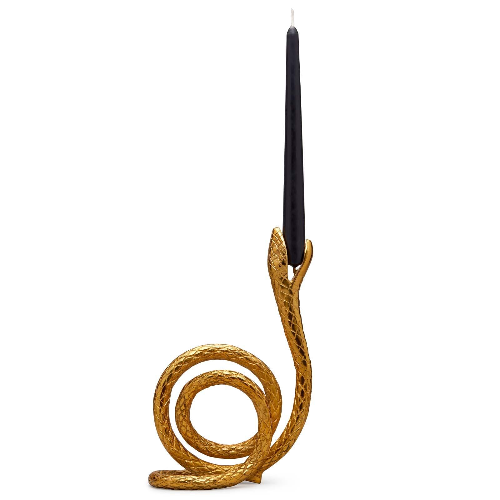 SERPENTIS Brass Candelabra - Elegant Vintage Home Decor for Dining Table, Wedding Centerpiece & Romantic Ambiance