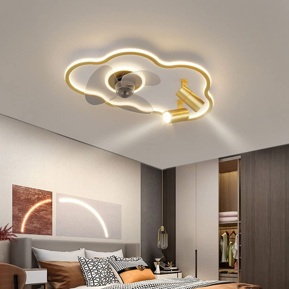 BAICAOLIAN 48W Modern Ceiling Fan with Light - Minimalist Cloud Fan Lamp for Bedroom, Dining Room & Study - Ultra Quiet, Integrated Spotlight - Perfect for Home, Office & Relaxation Spaces