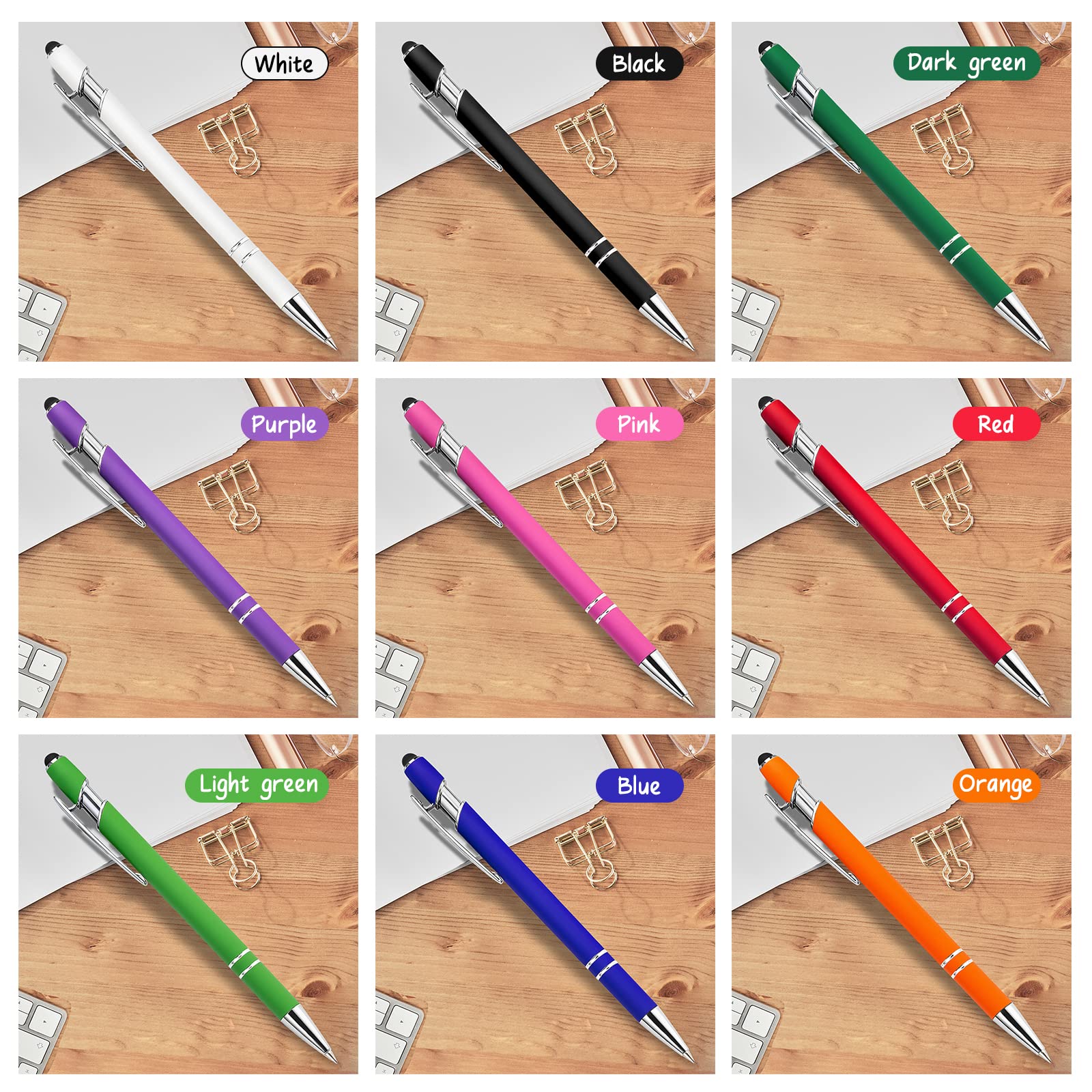 12-Pack Personalized Engraved Ballpoint Pens - Custom Business Name, Logo & Message - Soft Black Ink & Touch Metal Stylus - Bulk Office Supplies - Great for Anniversaries, Graduations, Birthdays - Perfect Corporate Gifts & Promotional Items