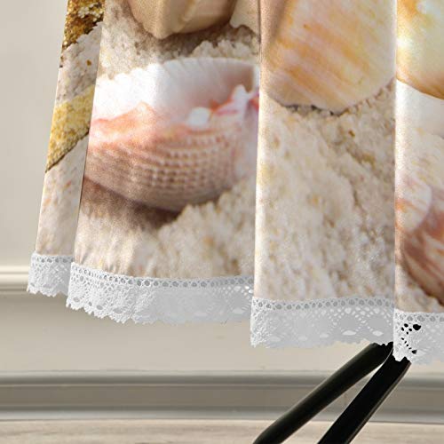 Wusikd 60 Inch Round Beach Tablecloth with Seashell & Starfish Design - Outdoor Waterproof Polyester Table Cover with Umbrella Hole for Camping, Picnic, Patio, Parties, BBQs - Perfect for Summer Gatherings & Ocean-Themed Decor
