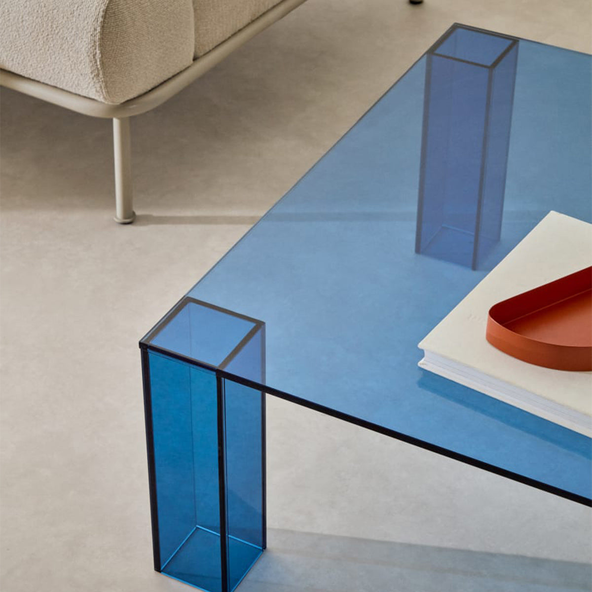 Modern Adularia Glass Square Coffee Table - Stylish & Durable Living Room Centerpiece for Home Decor
