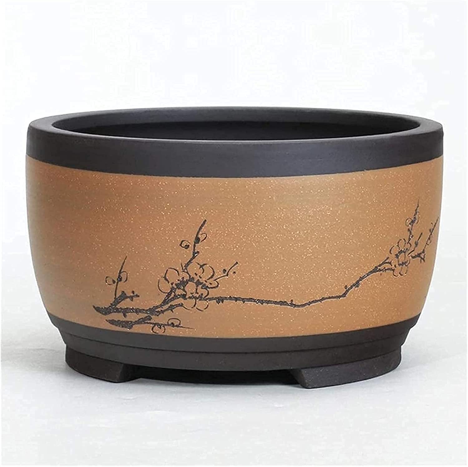 UimimiU Rustic Handmade Purple Clay Flower Pot - Classic Simple Plant Pot for Balcony, Ground, Desktop, Bonsai & Succulents | Gardening Planting Pots for Flowers & Green Plants | Perfect for Home Decor, Office Greenery & Indoor Gardening