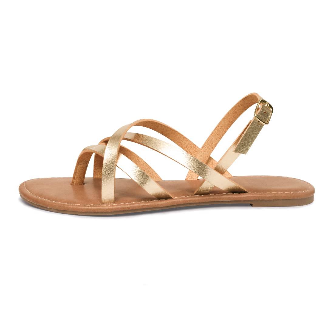 Women's Gladiator Flat Sandals - Fisherman Strappy Sandals with Ankle Strap - Comfortable Summer Beach Walking Shoes for Outdoor Vacation & Casual Wear