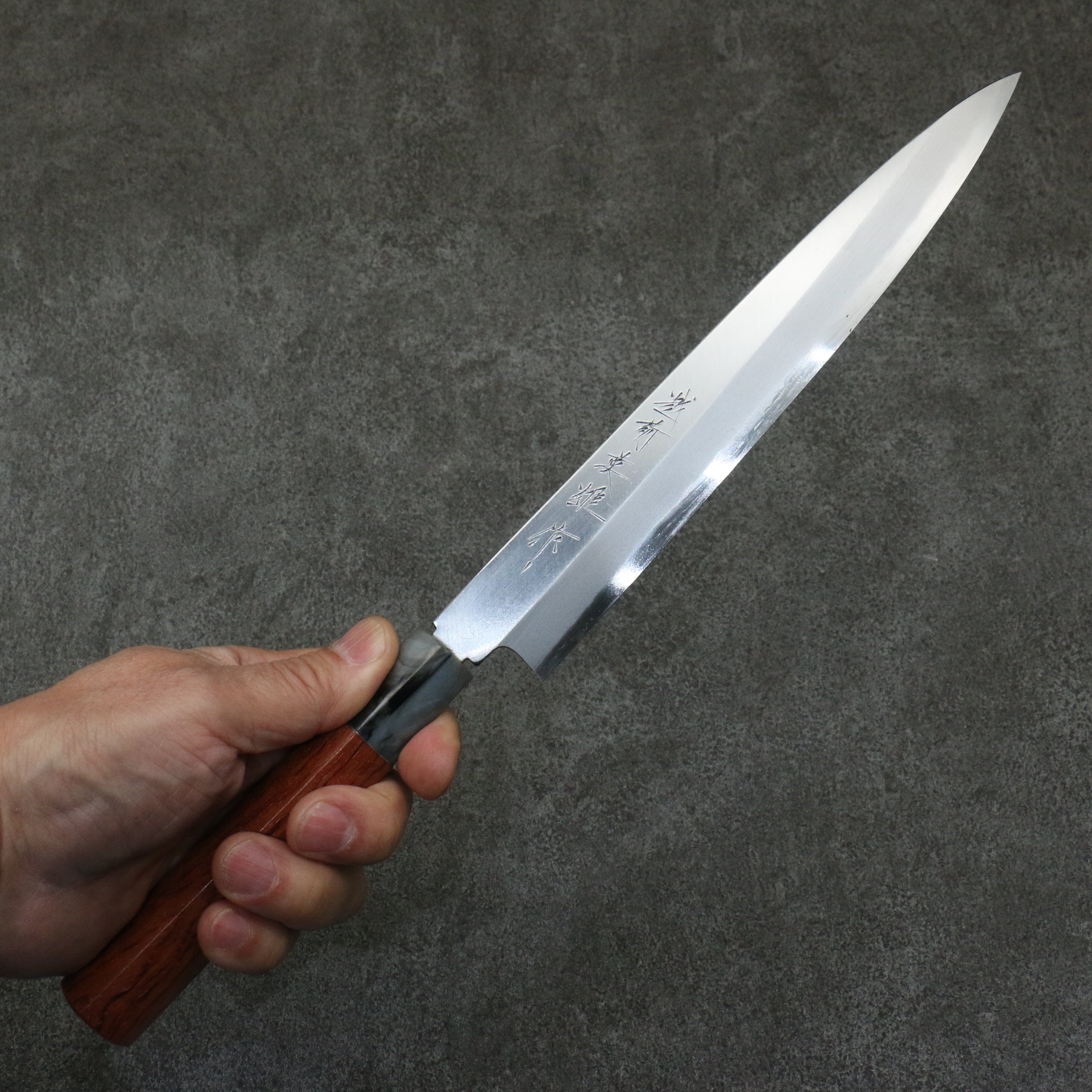 Premium Hideo Kitaoka Blue Steel No.2 Yanagiba Sushi Knife 210mm - Handcrafted Japanese Chef Knife with Bubinga Wood Handle for Sashimi, Sushi & Precision Cutting