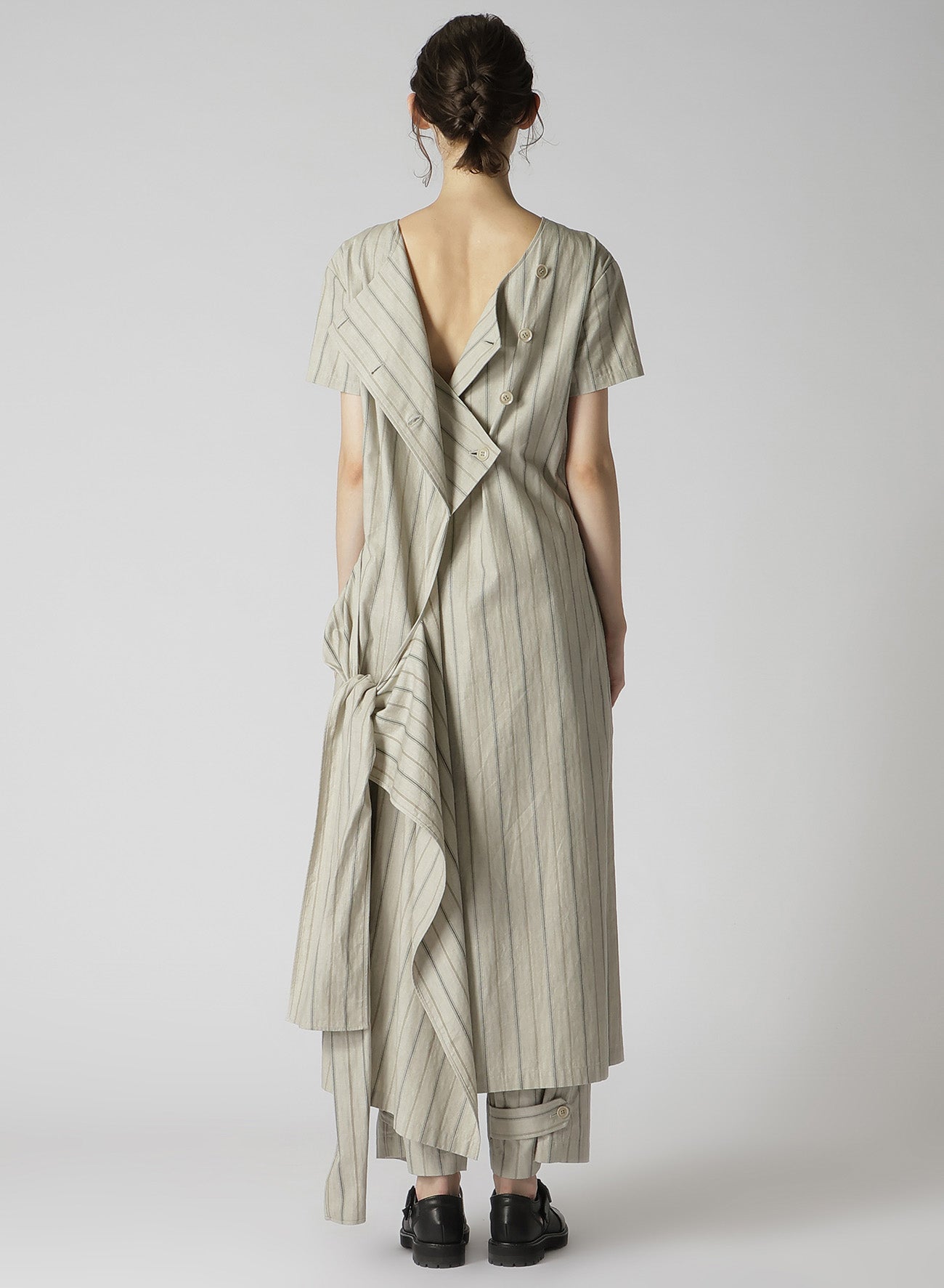 Stylish Cotton Stripe Ink Dyed Back Tie Dress for Women - Perfect for Summer Outfits, Beach Vacations & Casual Dates