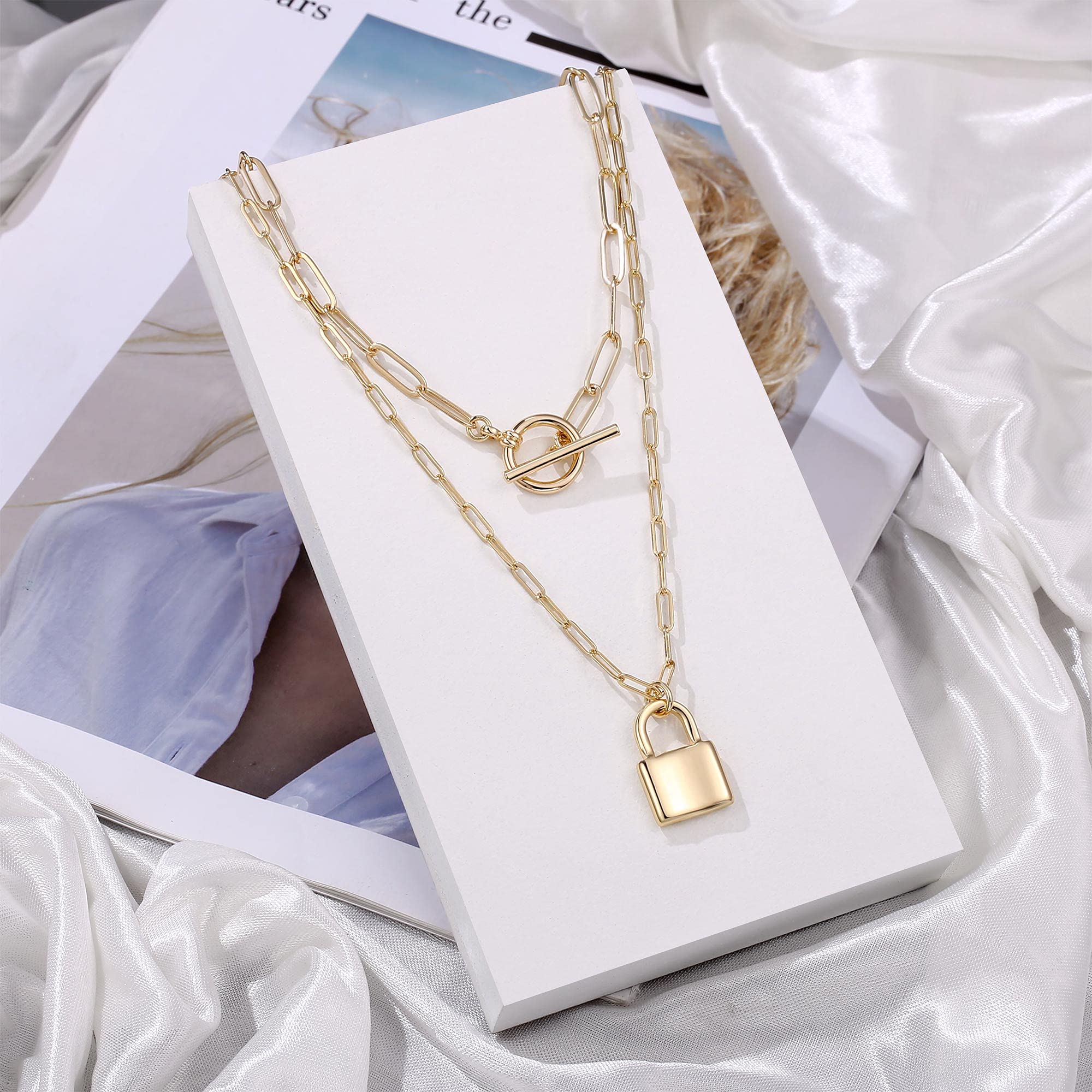Turandoss 14K Gold Plated Dainty Choker Necklace for Women - Handmade Medallion Snake Link Chain with Cross, Star & Moon Charms | Adjustable Simple Choker Jewelry for Everyday Wear, Date Night & Gift Giving
