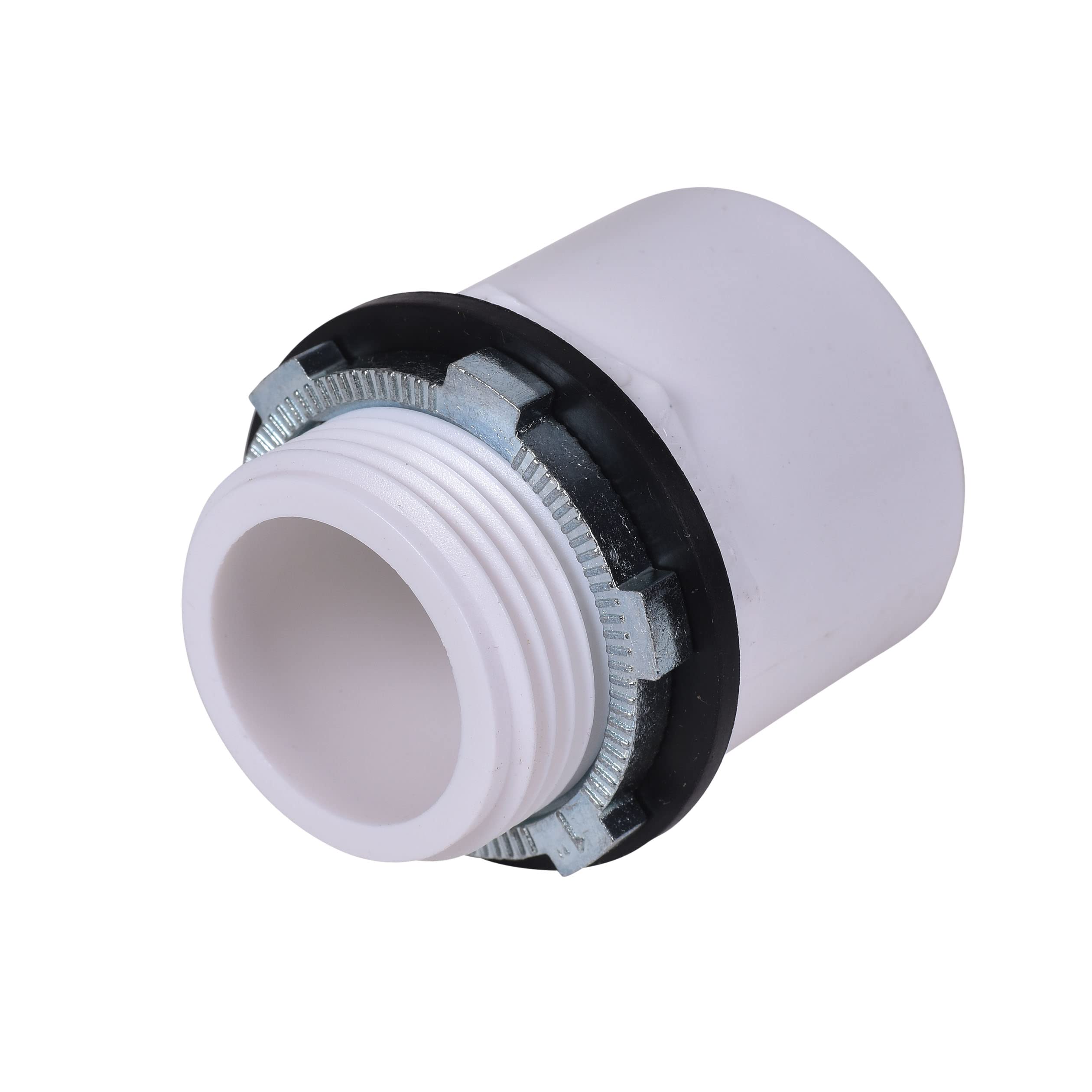 Oatey 34088 1-Inch White PVC Water Heater Pan Adapter - Leak Prevention for Water Heaters, HVAC Systems & Plumbing Installations
