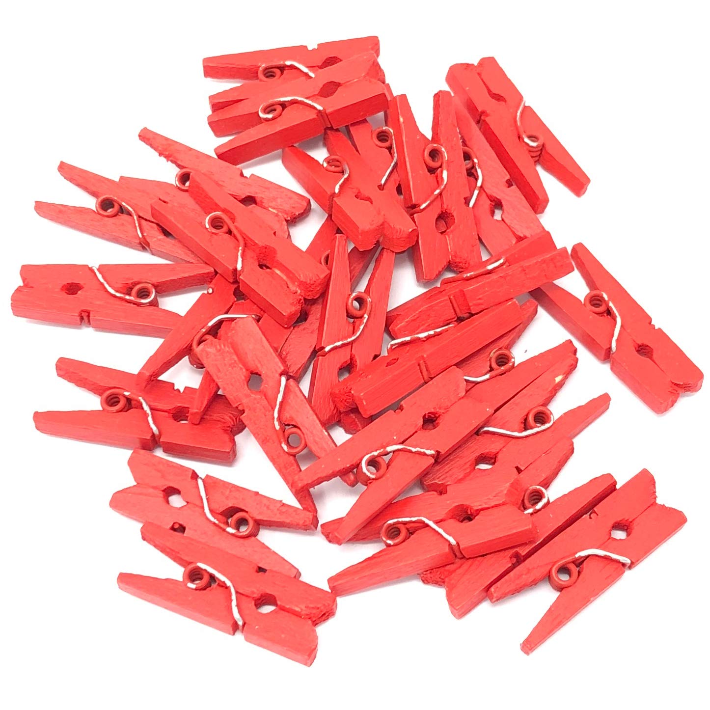 25mm Mini Red Wooden Clothes Pins - 1000 Pack for Vintage Wedding Decor, DIY Crafts, Scrapbooking & Party Decoration - Perfect for Hanging Photos, Garlands & Small Items