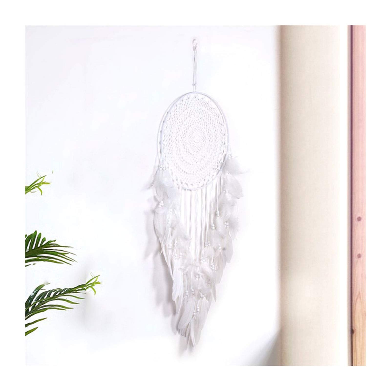Handmade Dreamcatcher for Girls Kids Bedroom Decor - 35cm Large Round Feather Dream Catcher with Metal Ring, Boho Wall Hanging Home Decor for Nursery, Teen Room & Dormitory (Perfect for Birthday Gifts, Baby Showers and Spiritual Decor)