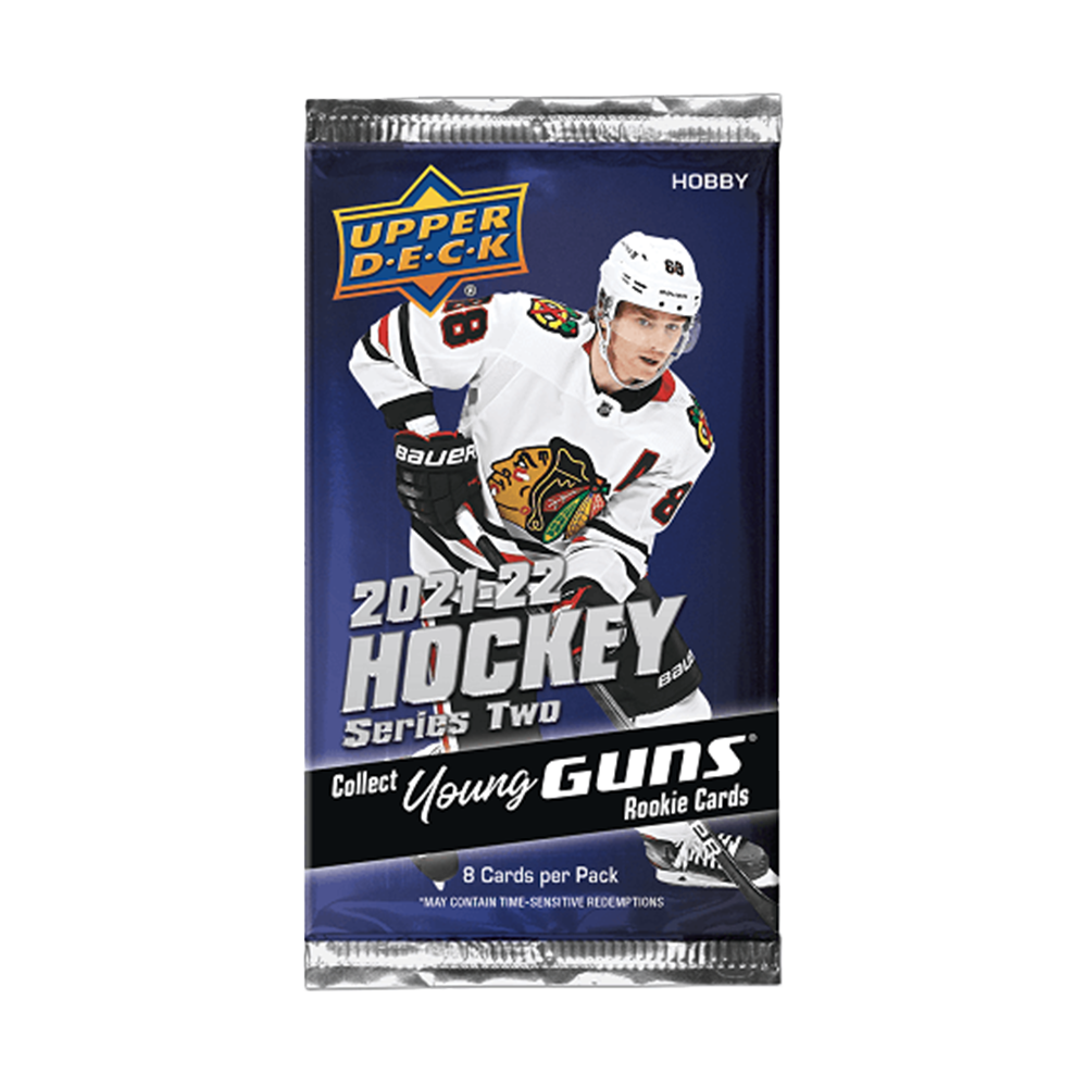 2021-22 Upper Deck Series 2 Hockey Hobby Pack - Single Pack for Collectors | NHL Trading Cards for Sports Memorabilia & Game Day Excitement