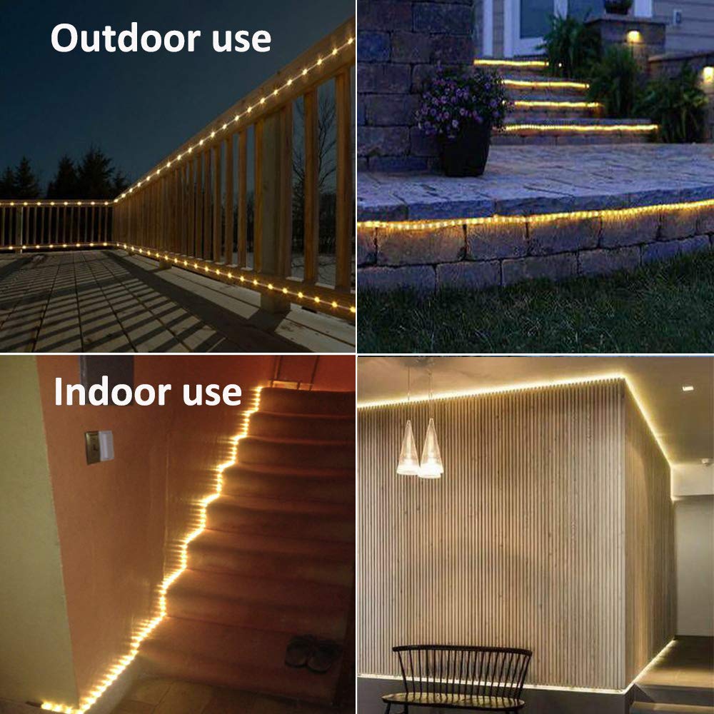 Solhice 75ft Waterproof Outdoor LED Rope Lights with Remote & Timer - 280 Warm White LEDs for Christmas, Deck, Patio, Garden & Indoor Decor (Not Connectable) | Perfect for Holiday Lighting, Party Decorations & Home Ambiance