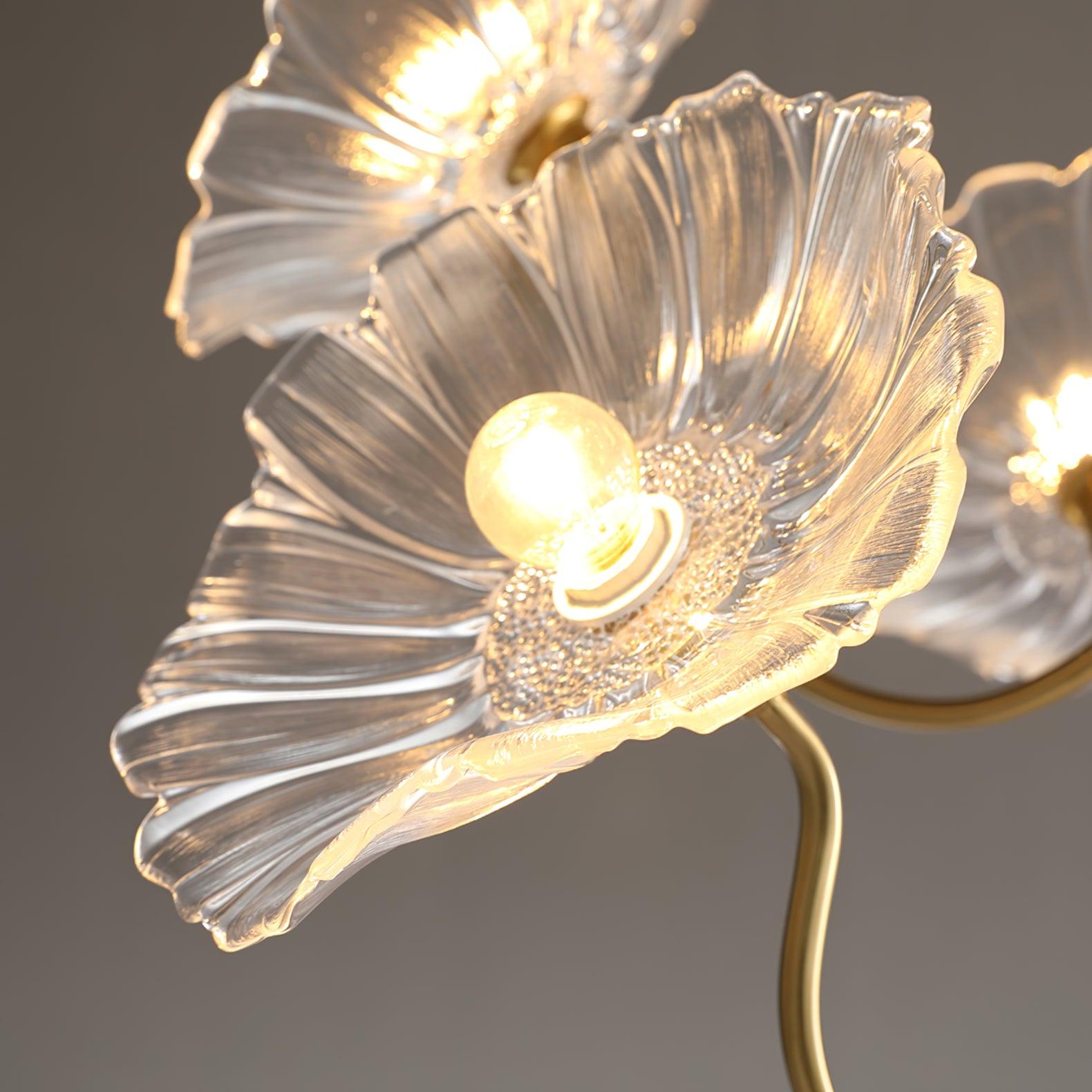 Elegant Lotus Leaf Glass Chandelier - Modern Crystal Ceiling Light Fixture for Dining Room, Living Room, Bedroom Decor | Perfect for Home, Hotel, Restaurant Lighting
