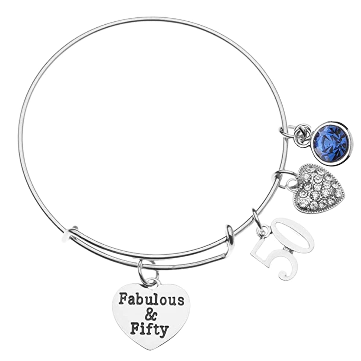 50th Birthday Gifts for Women - Infinity Collection Expandable Charm Bracelet with Birthstone, Adjustable Bangle | Perfect 50th Birthday Gift Idea for Mom, Wife, Sister | Anniversary, Retirement, Special Occasion Jewelry Gift