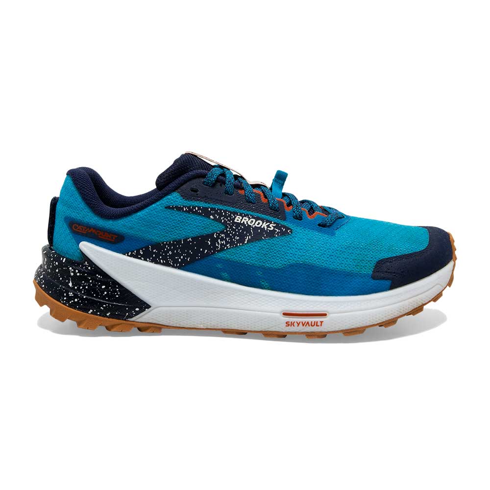 Brooks Catamount 2 Trail Running Shoes for Men - Peacoat/Atomic Blue/Rooibos Color - Size 8 D Medium - Lightweight & Durable for Hiking, Trail Running & Outdoor Adventures