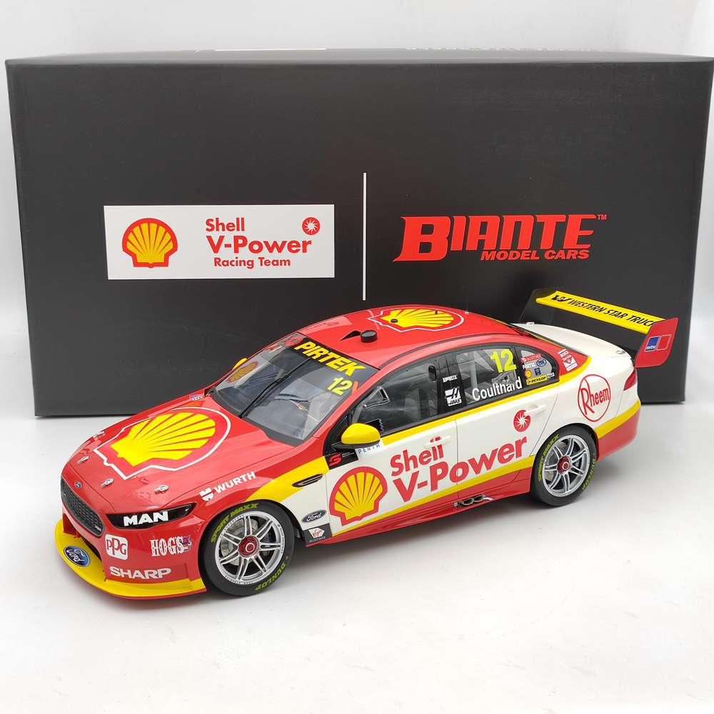 1:12 Scale SHELL V-POWER Racing Team Ford Falcon FGX Supercar 2017 #12 B12F17B - High-Quality Resin Diecast Model Car - Perfect for Collectors, Racing Fans & Gift Giving - Display, Home Decor, Office Desk Showpiece