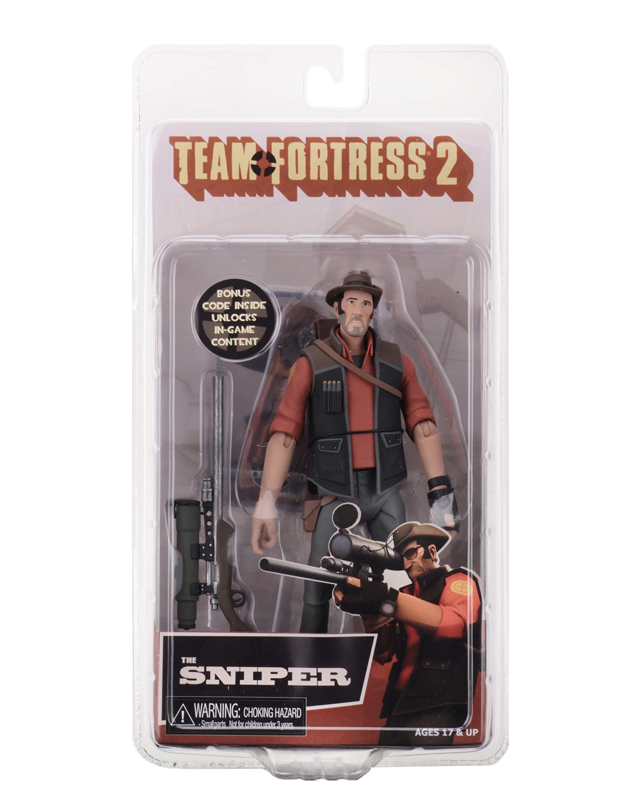 NECA Team Fortress 2 7-Inch Scale Action Figure - Series 4 RED Sniper Collectible Toy for Gamers and Fans | Perfect for Display, Gaming Decor, and TF2 Merchandise Collection