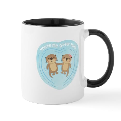 White/Black Inside - You Are My Otter Half Love Pun Humor Mugs
