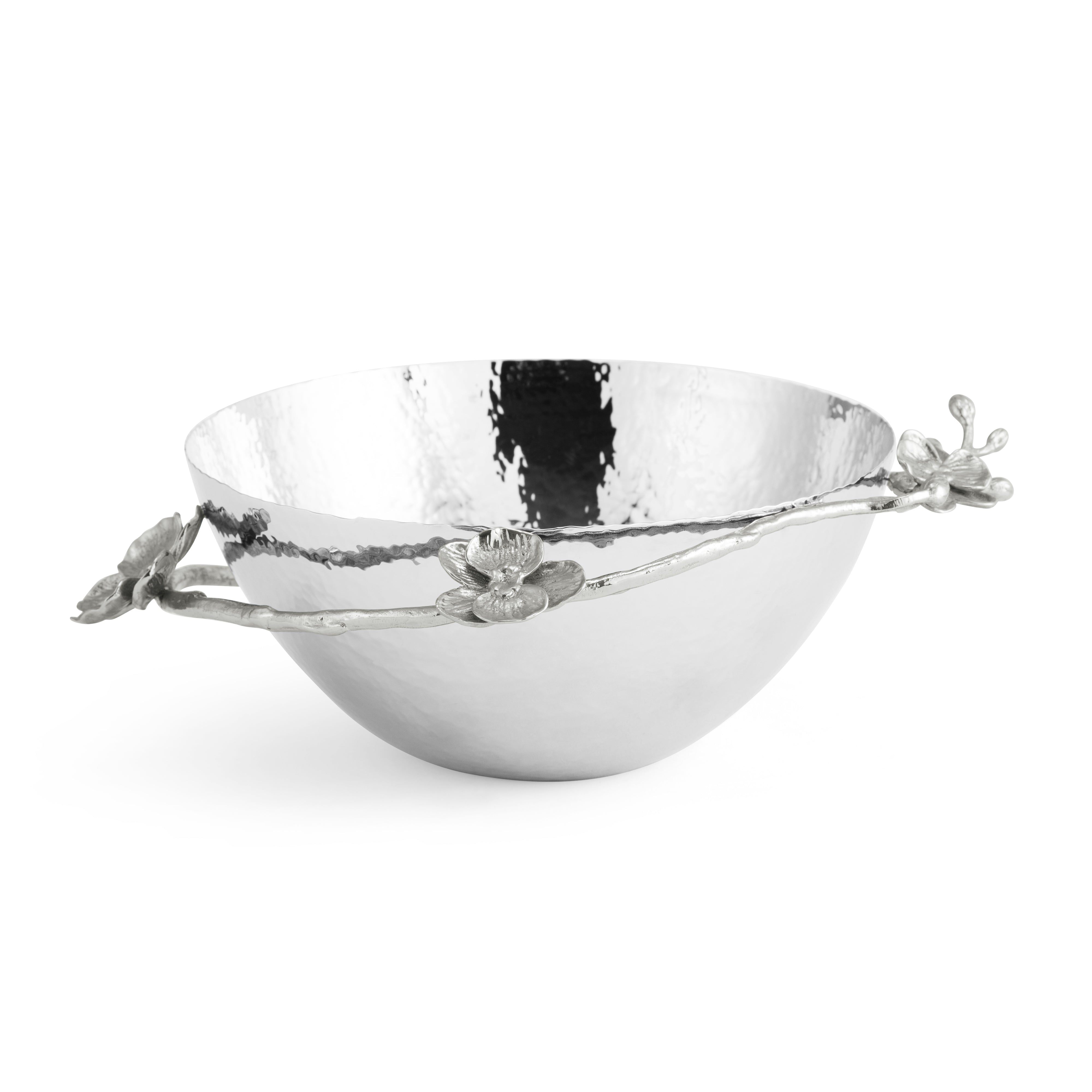 White Orchid Bowl Medium - Elegant Ceramic Serving Bowl for Salads, Pasta, and Desserts - Perfect for Dining, Entertaining, and Home Decor
