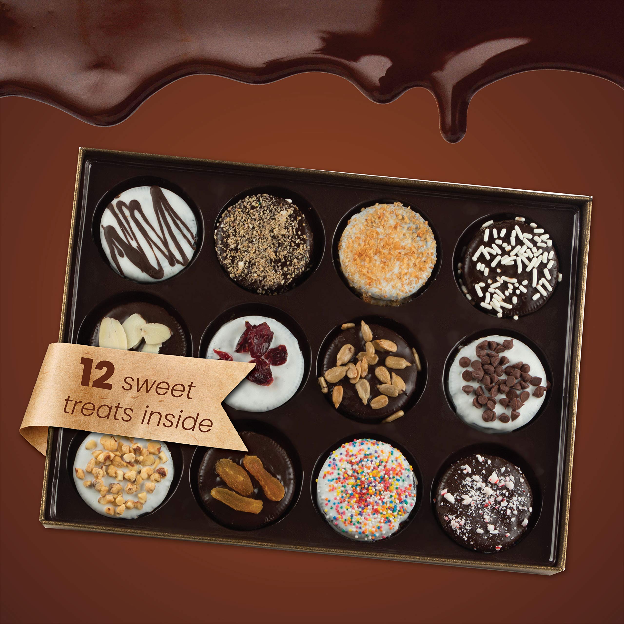 Barnetts Easter 12-Piece Chocolate Cookies Gift Basket - Gourmet Chocolate Covered Candy Gift Box for Men & Women - Perfect for Food Delivery, Spring Candy Treats, Holiday Hampers & Party Favors - Ideal for Easter Celebrations, Office Gifts & Birthday Surprises