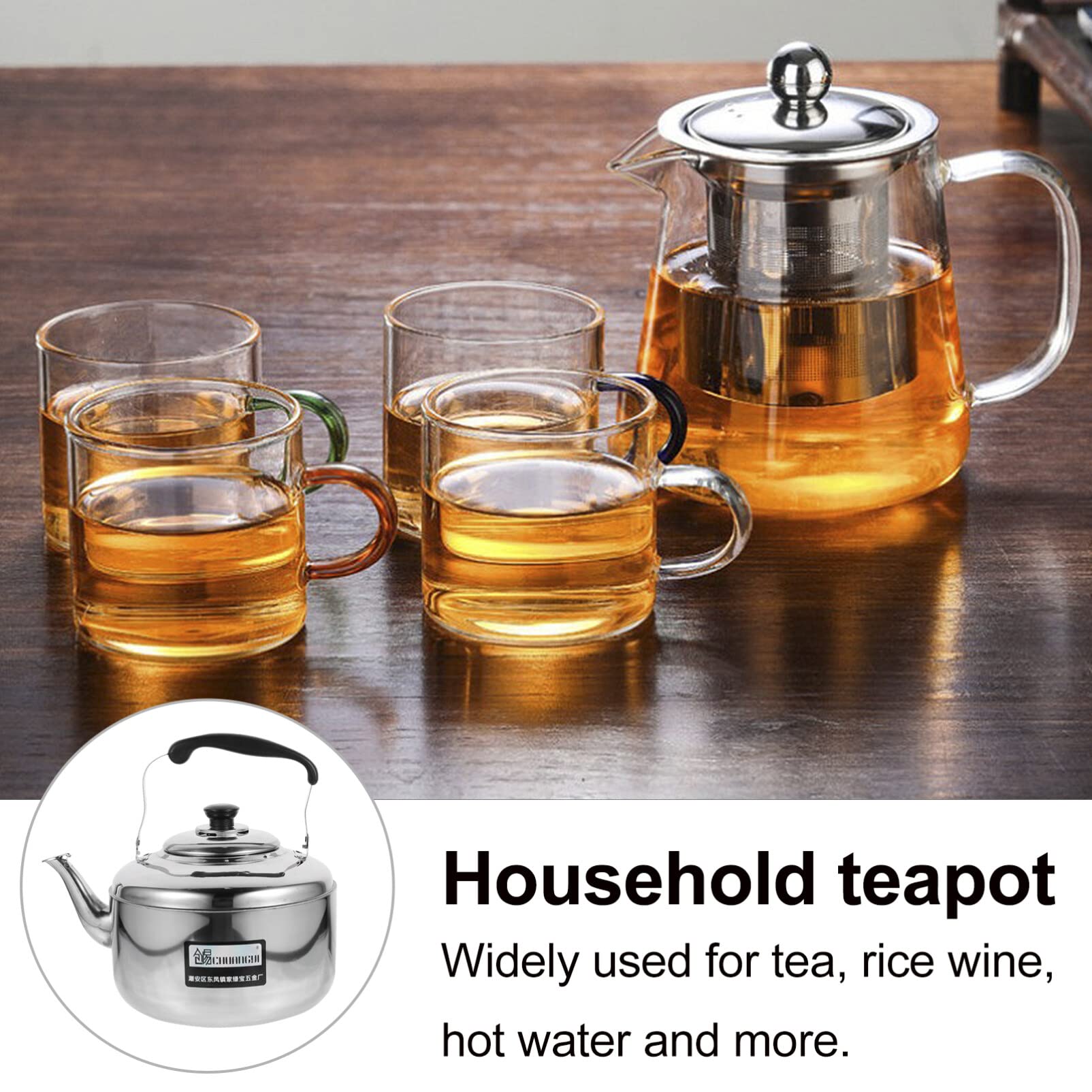 Premium Stainless Steel Tea Kettle 6L - Whistling Stovetop Water Boiler for Coffee & Tea - Durable Kitchen Kettle with Ergonomic Handle - Perfect for Home, Office & Camping Use