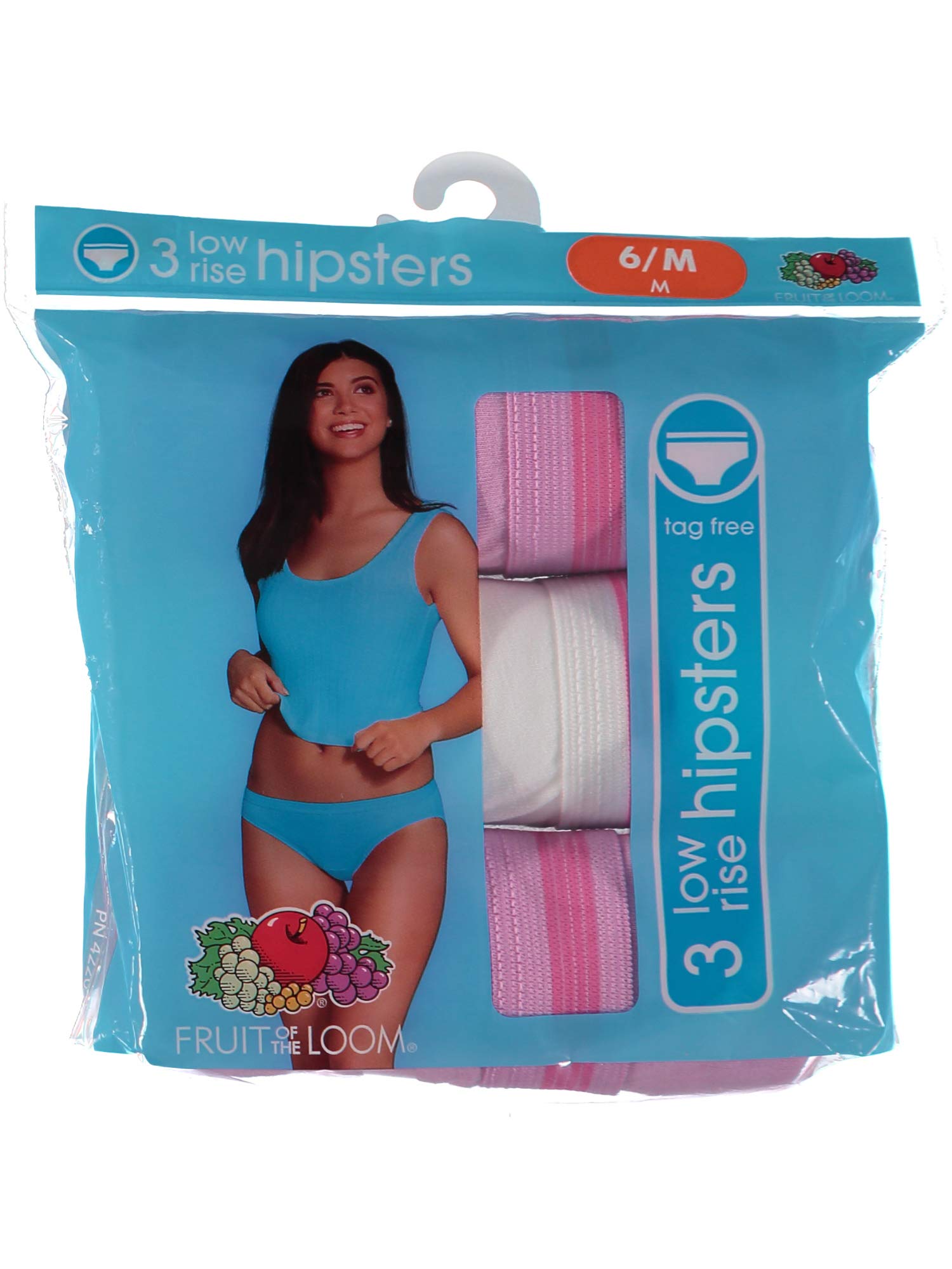 Fruit of the Loom Women's 3 Pack Cotton Low-Rise Hipster Panties - Soft Breathable Underwear for Everyday Comfort & Lounge Wear