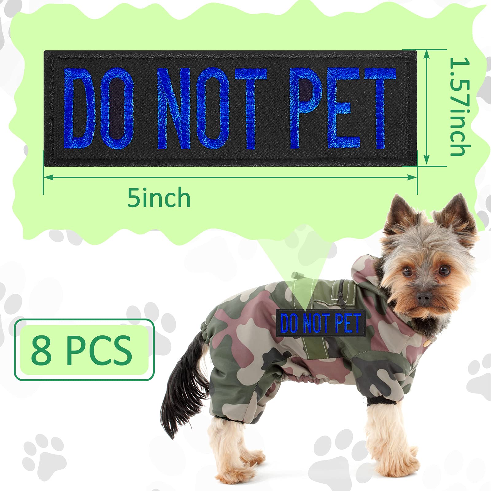 8 Pieces Colorful Service Dog Patches - Do Not Pet & Ask to Pet Vest Patches for Tactical Dog Harnesses, Collars & Leashes - Perfect for Training, Therapy Dogs & Public Outings
