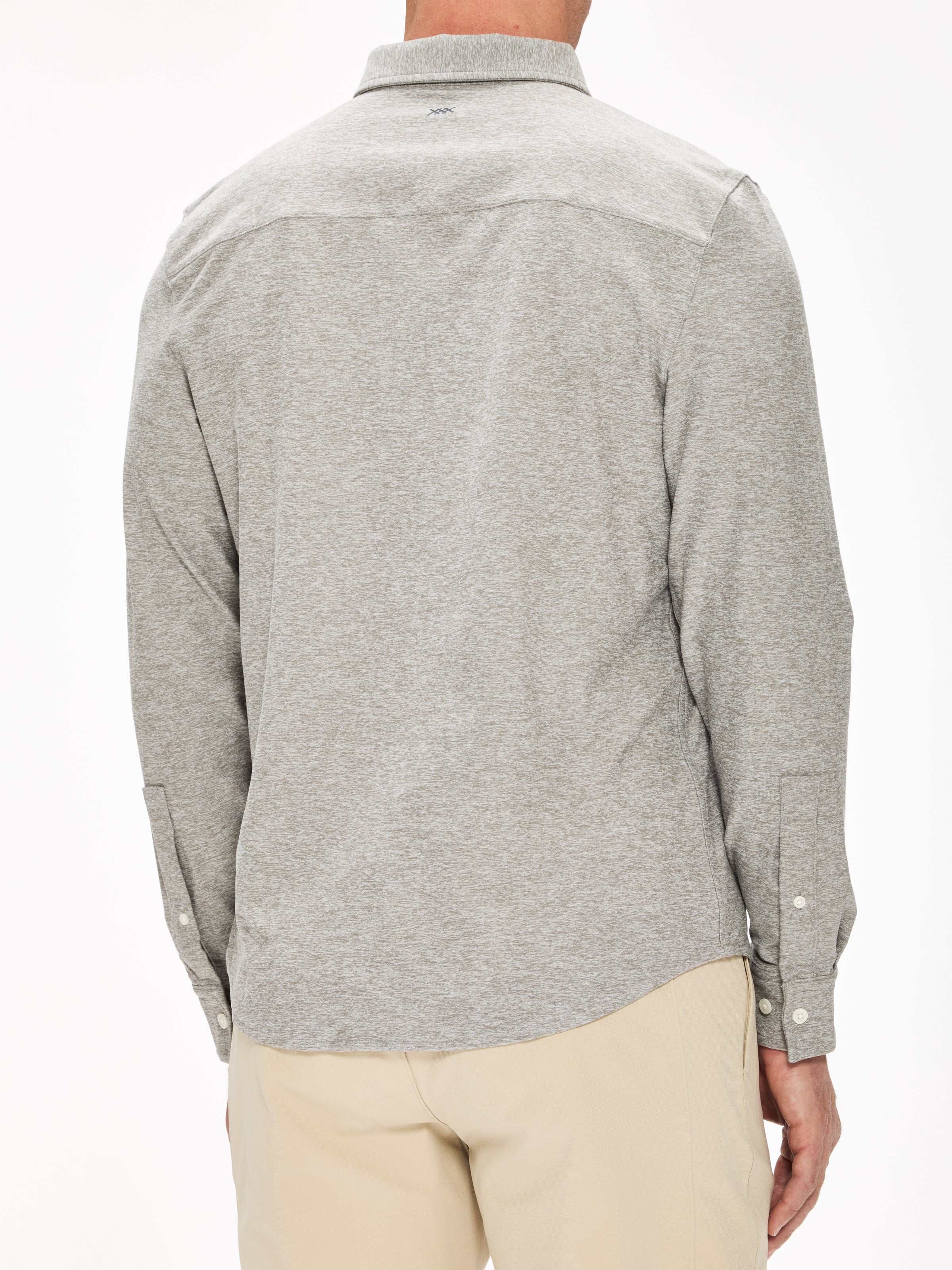 Rhone Men's Work From Home Shirt - Brushed Nickel Gray & Sleet Gray Heather - Comfortable Office & Casual Wear for Remote Work & Relaxation