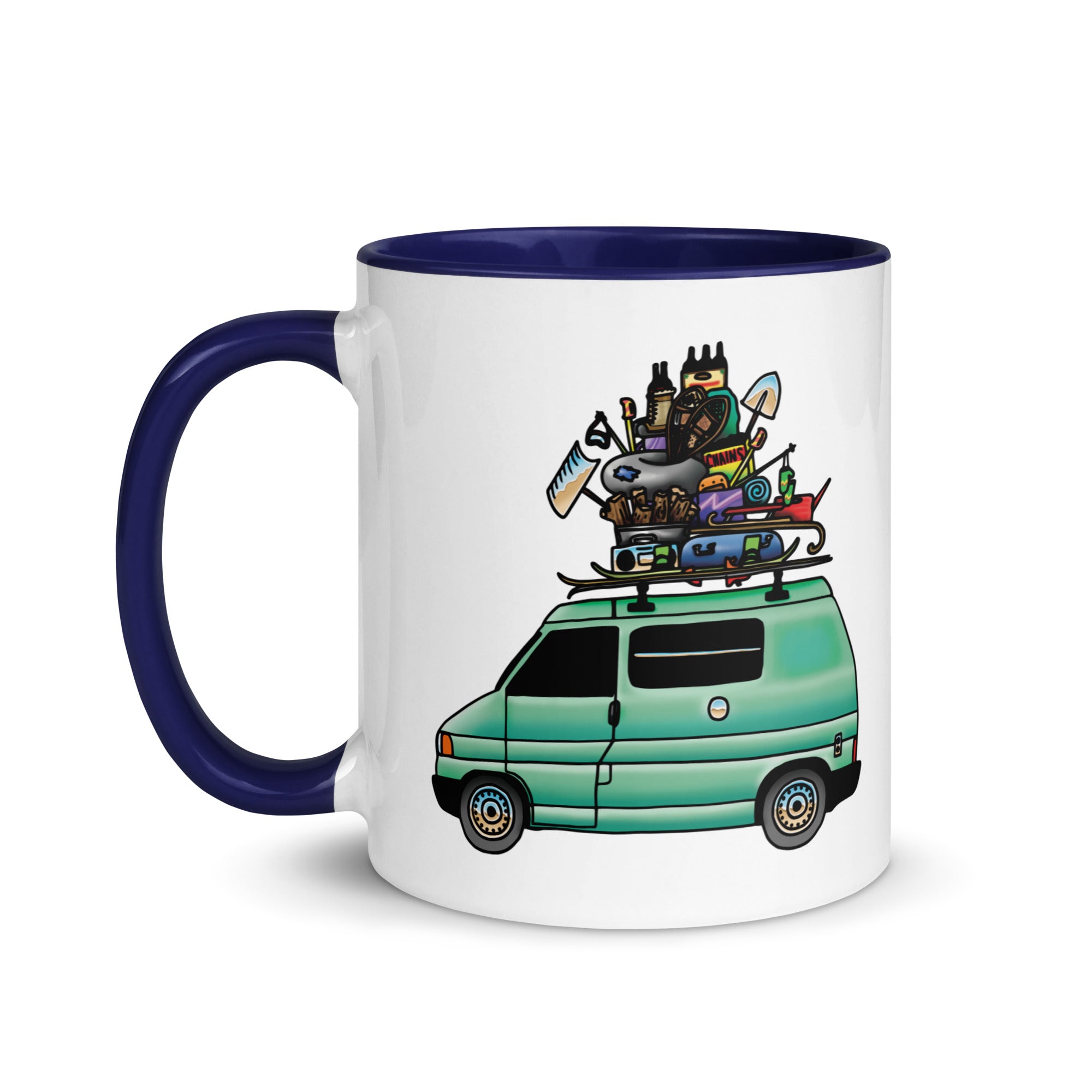 RAD Eurovan Mug with Color Inside - Durable Ceramic Coffee Cup for Home, Office & Travel - Perfect for Hot & Cold Beverages