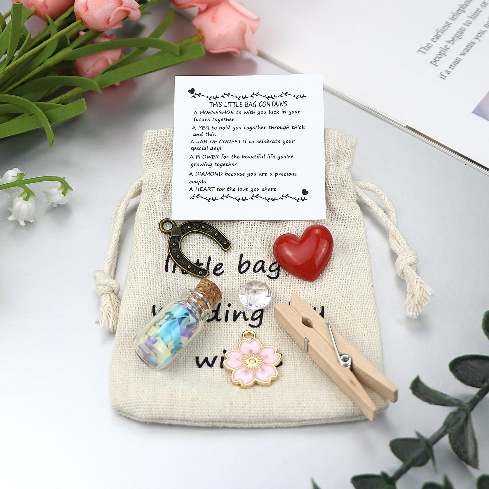 LUOKIFUR Elegant Wedding Favor Bags - Meaningful Keepsake Gifts for Couples, Bride & Groom - Perfect for Wedding Blessings, Bridal Showers & Anniversary Celebrations (Ideal for Wedding Receptions, Guest Favors & Romantic Gift Giving)