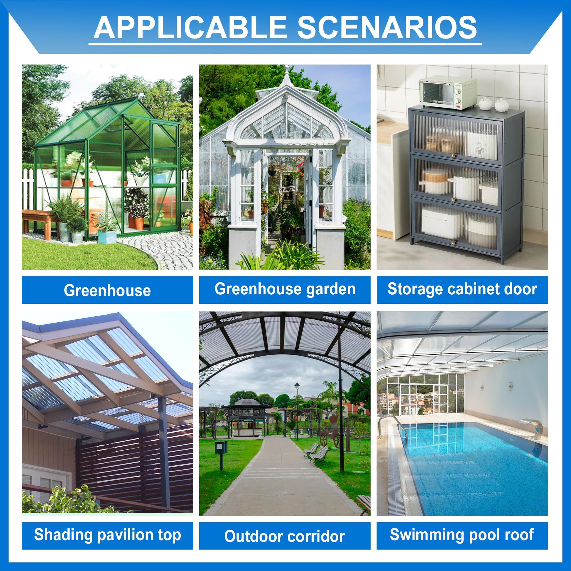 Premium 4' x 2' x 0.32'' Double Layer Polycarbonate Greenhouse Panels - UV Protected, Waterproof & Impact Resistant Clear Sheets for Outdoor Garden, Greenhouse & Plant Protection (Pack of 12) - Perfect for Year-Round Gardening, Backyard Greenhouses & DIY Projects