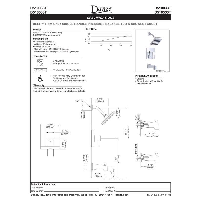 Danze Reef Brushed Nickel Modern Single Handle Square Shower Faucet with Rough-in Valve - Perfect for Contemporary Bathroom Renovations & Spa-Like Shower Experiences