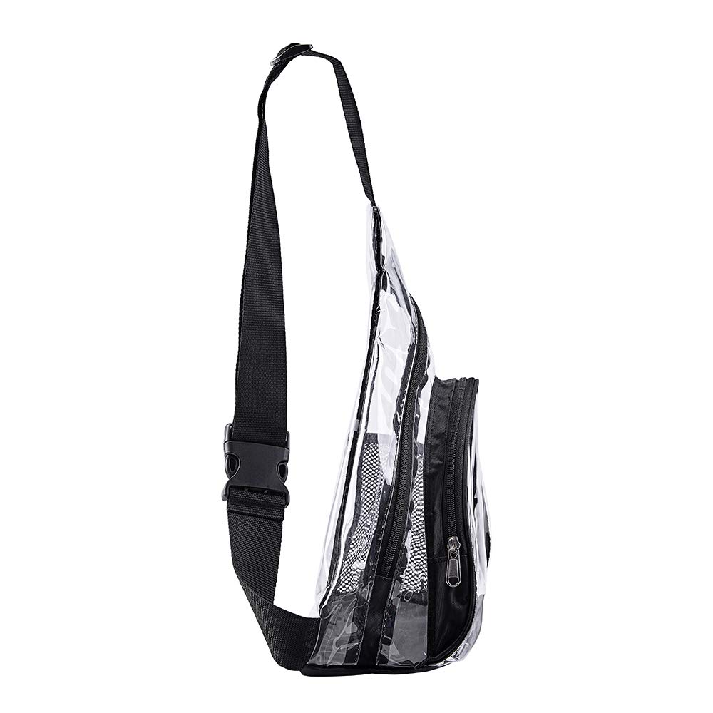 Clear PVC Sling Bag - Stadium Approved Transparent Crossbody Shoulder Backpack for Concerts, Sports Events & Travel | Lightweight & Waterproof