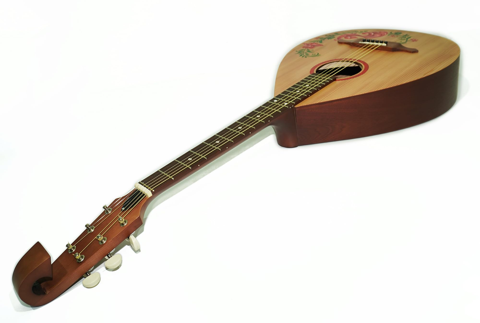 Handmade Ukrainian Kobza 6-String Acoustic Guitar - Natural Wood Folk Instrument with Beautiful Sound & Hand-Painted Design | Perfect for Folk Music, Cultural Performances & Home Decor