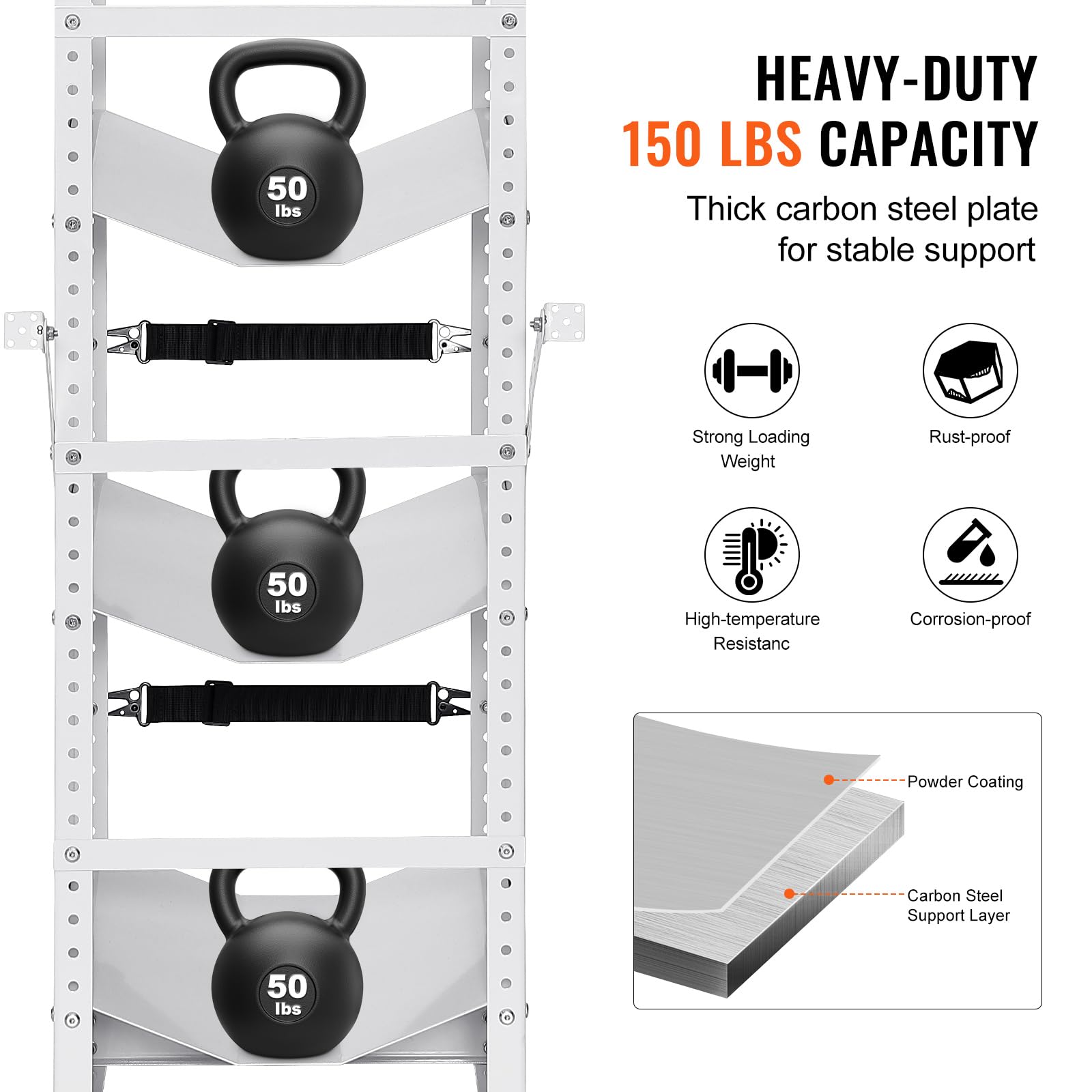 VEVOR 3-Tier Refrigerant Tank Rack - Heavy Duty Cylinder Holder for 30-50lb Bottles (14.64x13.97x46.06 in) - Secure Storage for Freon, Oxygen, Nitrogen & Industrial Gases - Perfect for HVAC, Welding & Laboratory Use