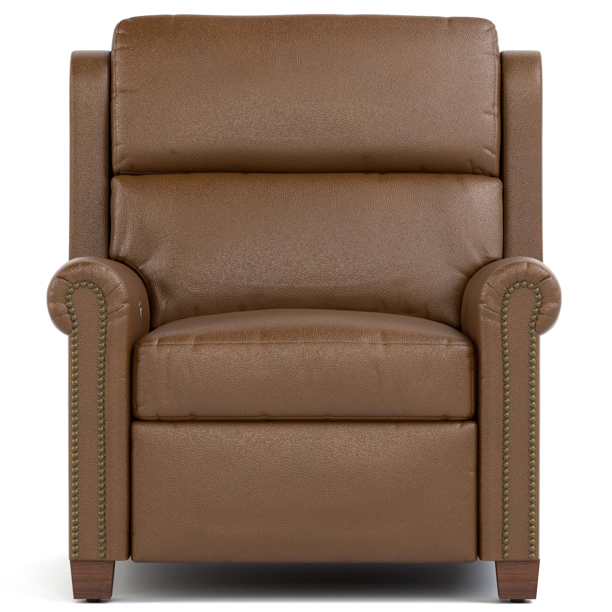 Comfortable Woodlands Small Roll Arm Wall Recliner with Nails - Space-Saving Reclining Chair for Small Apartments, Living Rooms & Home Theaters