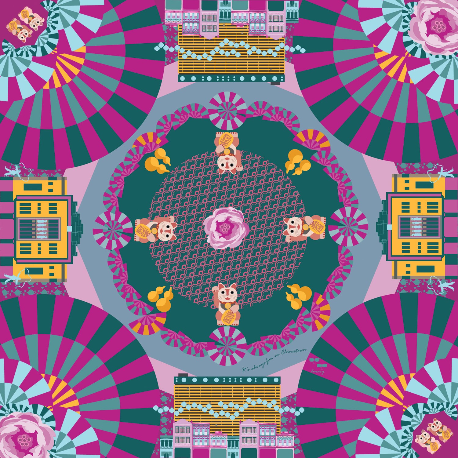 Stylish Chinatown Silk Scarf - Elegant Fashion Accessory for Women | Perfect for Travel, Parties & Special Occasions