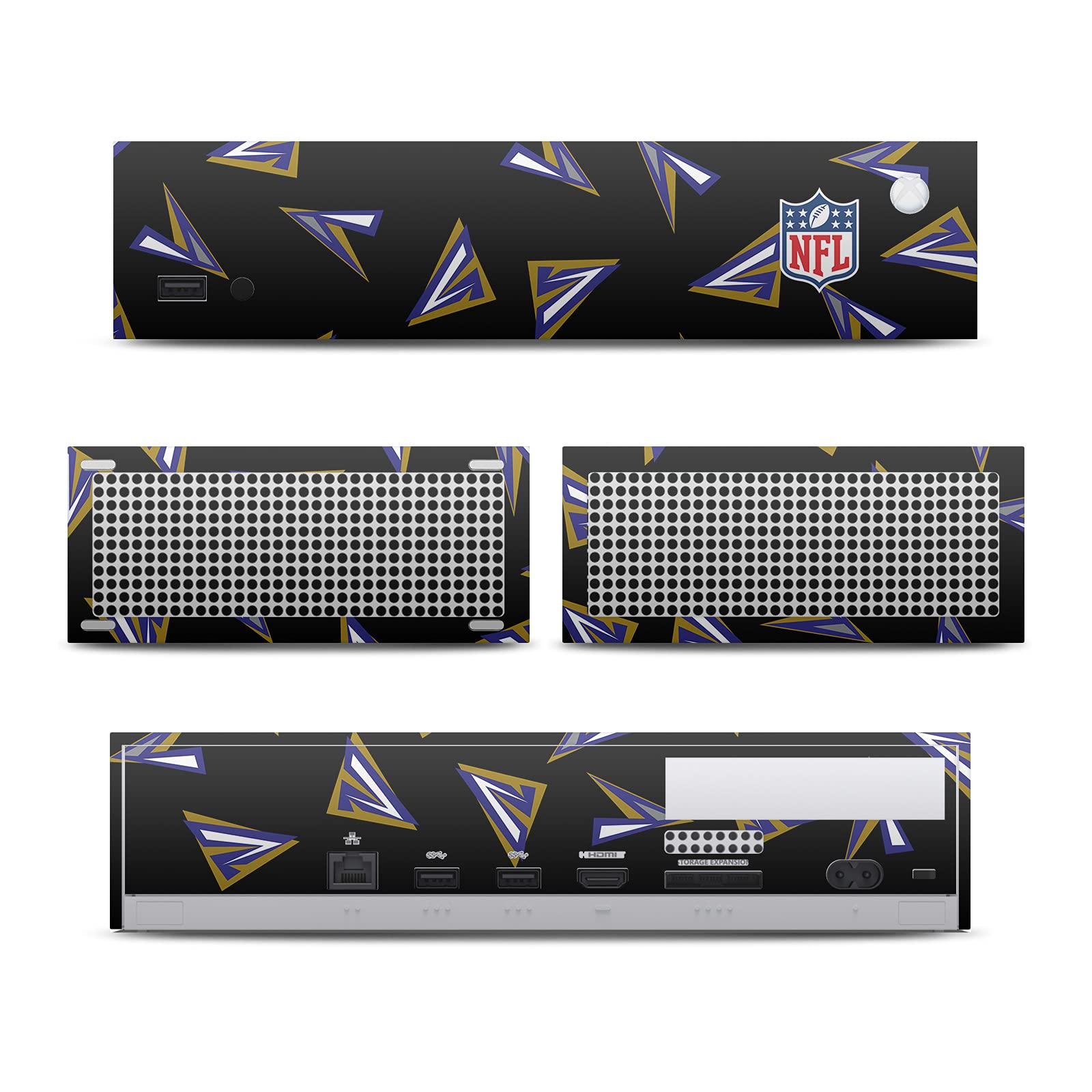Offizielle NFL Baltimore Ravens Gaming Aufkleber – Geometrisches Muster Vinyl Haut Abziehbild Abdeckung für Xbox Series S Console – Perfekt für Gamer und Teamfans