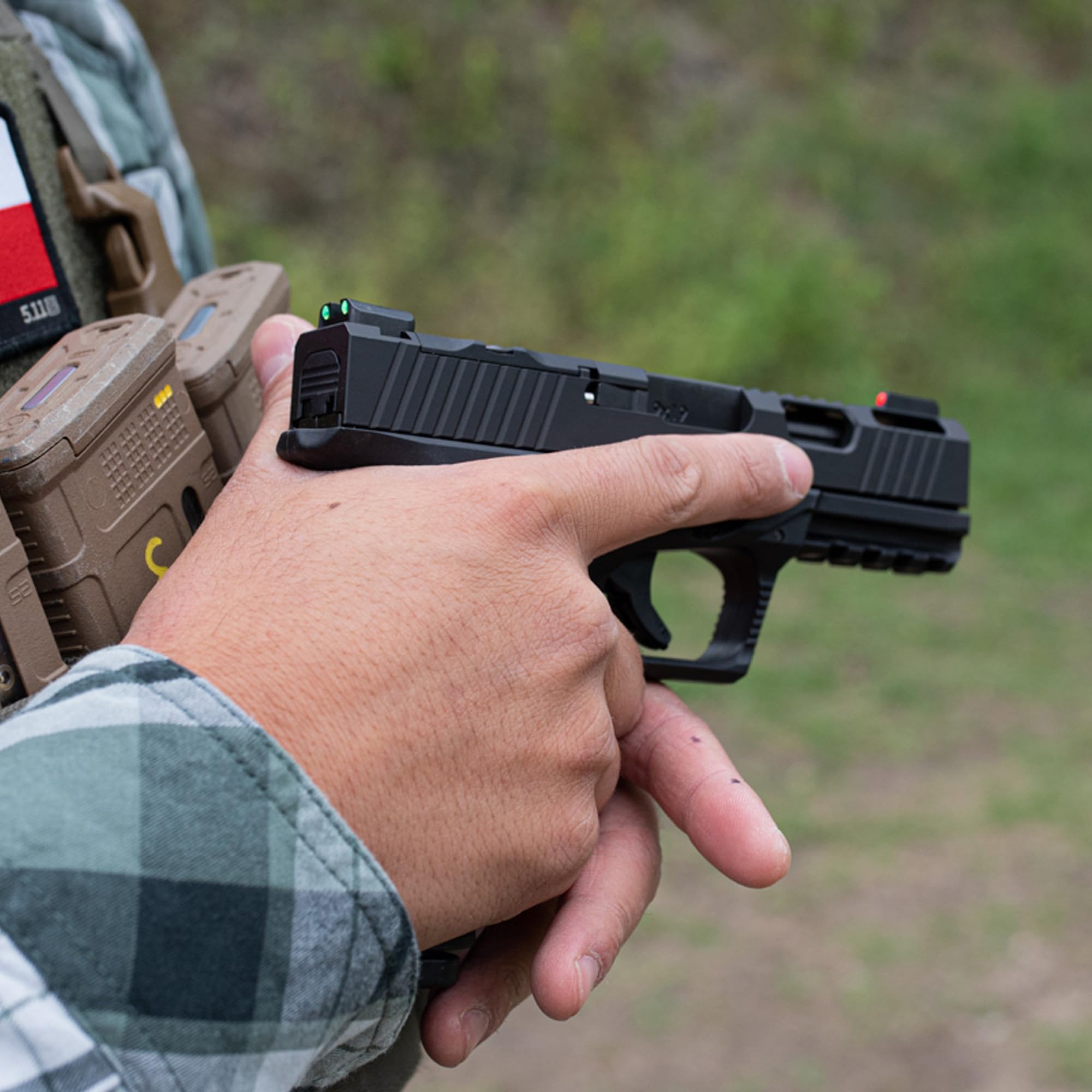 Truglo TFX PRO Handgun Sight - Glow in Dark Tritium & Fiber Optic Night Sights for Pistols | Compact, Durable, Snag-Free Design | Perfect for Home Defense, Tactical Training & Low Light Shooting