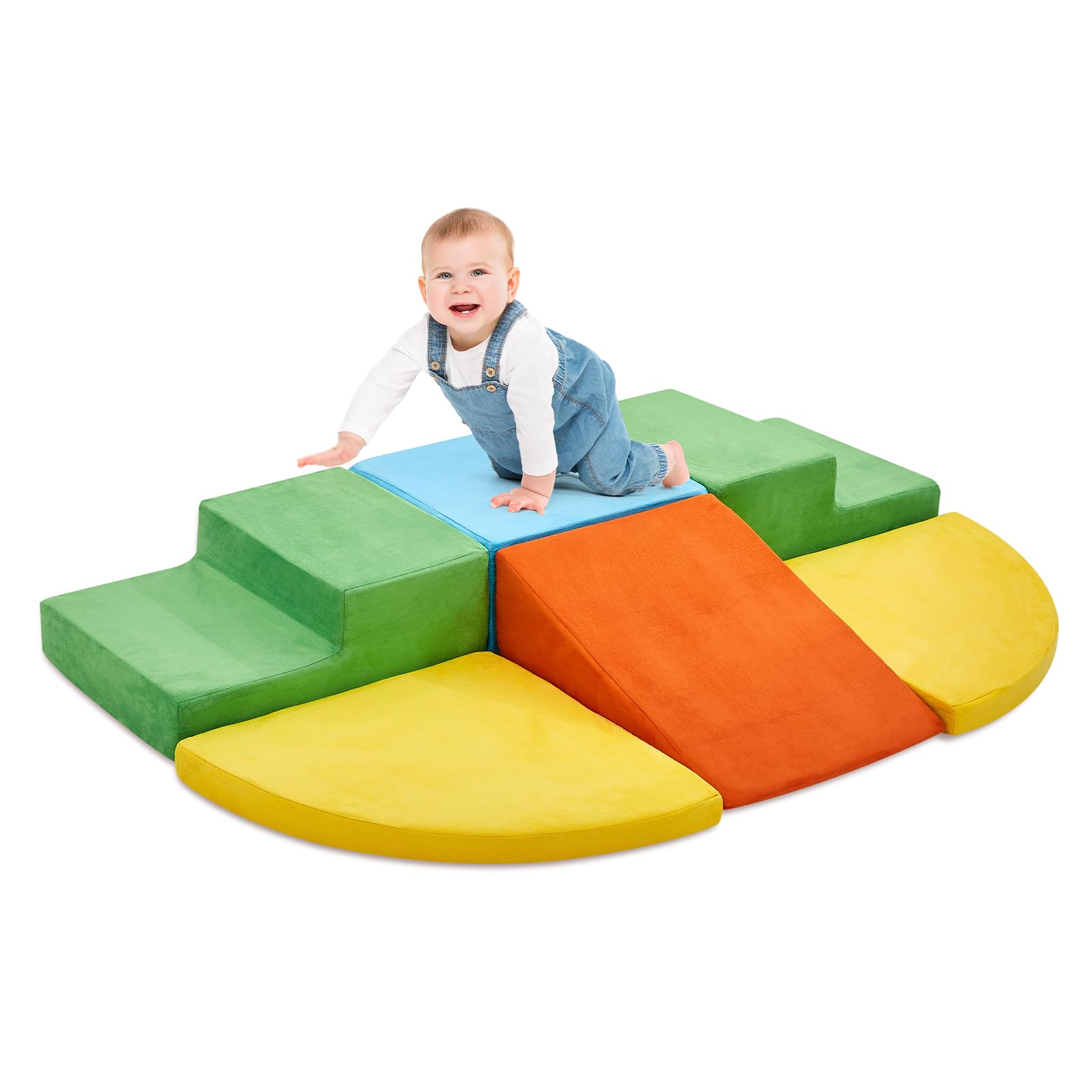 6-Piece Soft Foam Climbing Toys for Toddlers - Indoor Play Gym Blocks Set for Crawling, Sliding & Activity Play | Safe Toddler Climbing Toys for Home, Daycare & Preschool Playrooms