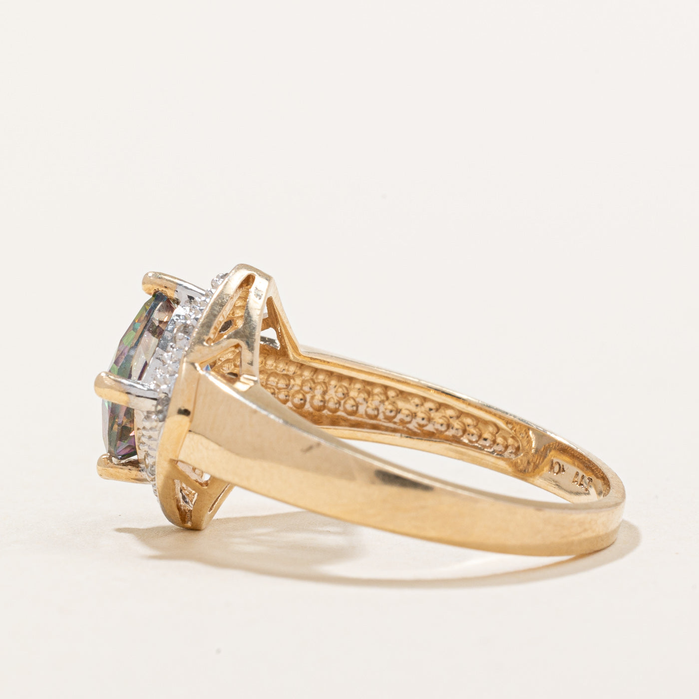 1.40ct Mystic Topaz & 0.04ct Diamond Cocktail Ring - Size 7 | Elegant Jewelry for Evening Parties, Weddings & Special Occasions