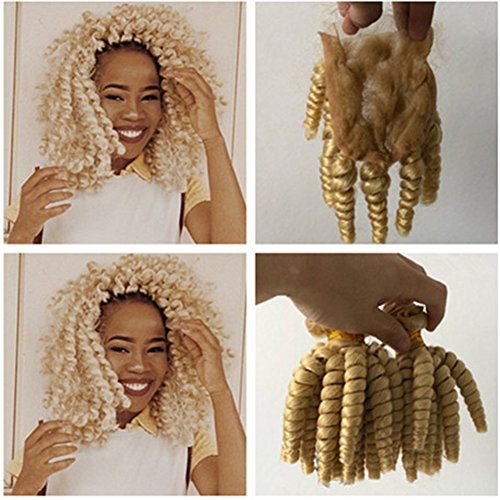 Tony Beauty Hair #613 Blonde Virgin Brazilian Human Hair Bundles with 4x4 Lace Closure - 3 Bundles & Closure Set (10 10 10+10) - Romance Curl Bleach Blonde for Weave Extensions - Perfect for Daily Wear, Parties & Special Occasions