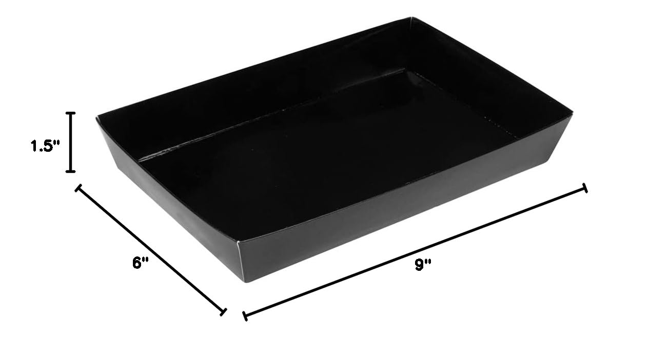Restaurantware Matsuri Vision 9x6x1.5 Inch Large Disposable Sushi Trays - 100 Greaseproof Black Paper Sushi Containers for Entrees & Desserts (Lids Sold Separately) | Perfect for Japanese Restaurants, Catering & Takeout