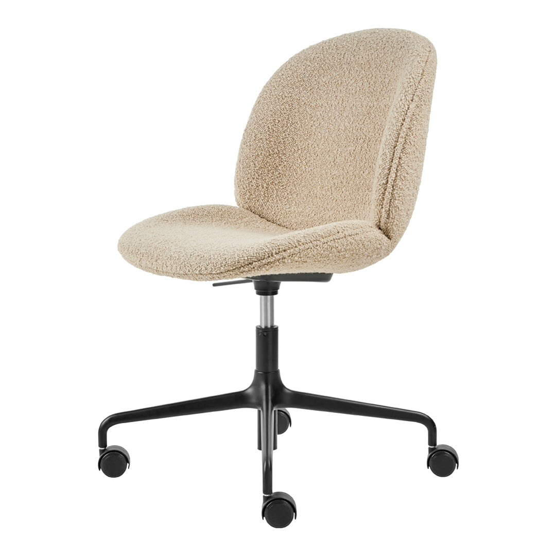 Ergonomic Beetle Meeting Chair with 4-Star Base & Casters - Height Adjustable, Fully Upholstered Office Chair for Conference Rooms & Home Offices