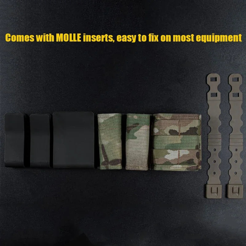 Tactical Double Magazine Pouch for 9mm & 5.56 - Quick Release Nylon Clip Holder - Perfect for Military, Law Enforcement & Range Training