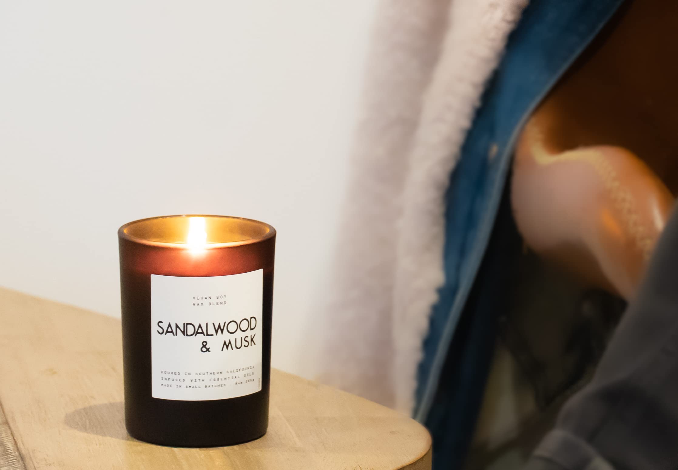 Leoben Co | Masculine Scented Candles for Men | Small Batch Soy Wax with Natural Essential Oils | 40-Hour Burn Time | Vegan Sandalwood & Musk Fragrance | Perfect for Home Office, Meditation & Romantic Ambiance