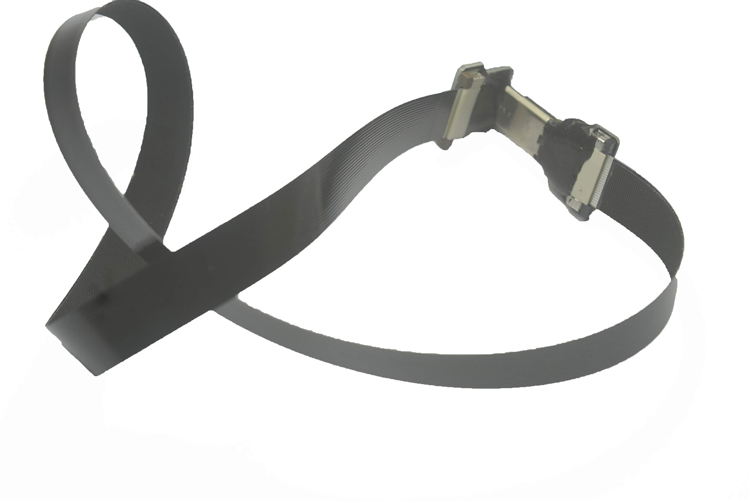 Long Soft Slim USB-C Cable - 60CM FPV Thin Ribbon FPC Cable | USB Type C Male 90° Angled to Female Straight Connector | Fast Sync & Charging for Drones, FPV, RC Models | Durable Flexible Cable for Tight Spaces