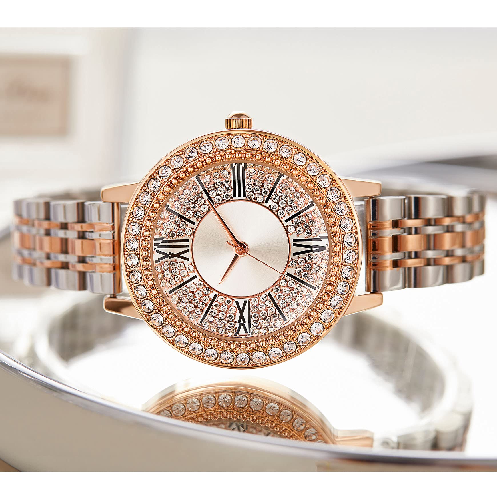 Elegant Women's Watches - Stainless Steel Square & Round Dial Quartz Watch with Genuine Leather Strap - Minimalist Waterproof Design - Perfect for Office, Party & Everyday Wear