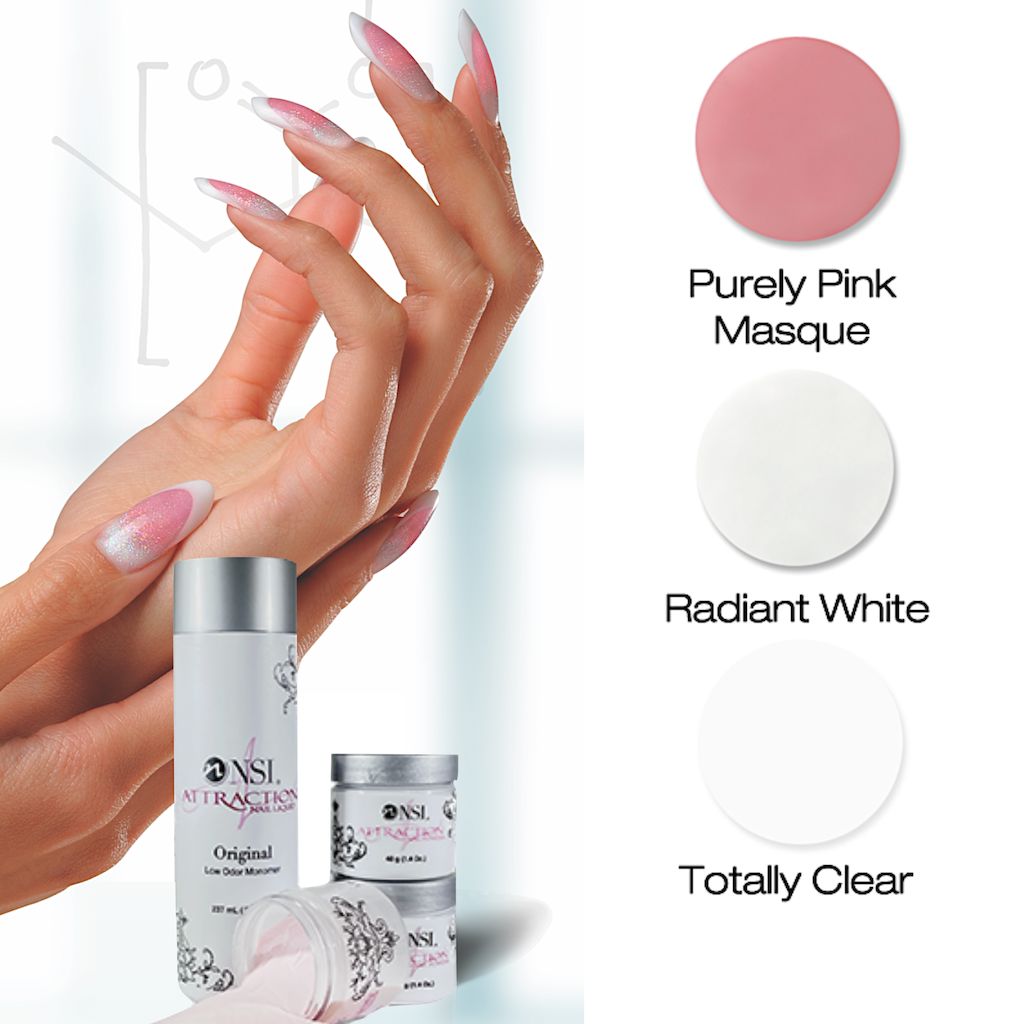 PARIS DEAL ~ ATTRACTION Perfectly Yummy Acrylic Liquid + 3 Powders Set for Nail Art - DIY Manicure & Professional Salon Use